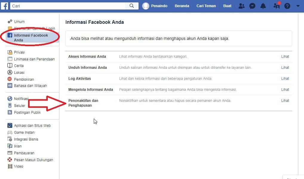 Cara Hapus Akun Facebook Lewat PC