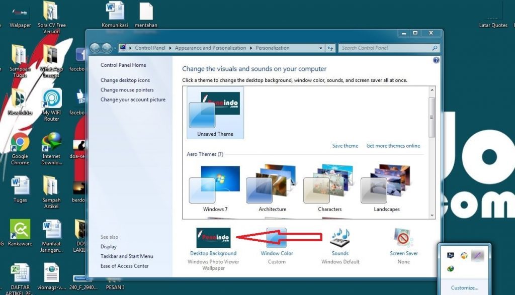 Cara Mengganti wallpaper laptop windows 7