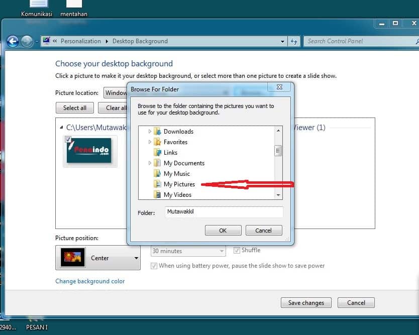 Cara Mengganti wallpaper laptop windows 7