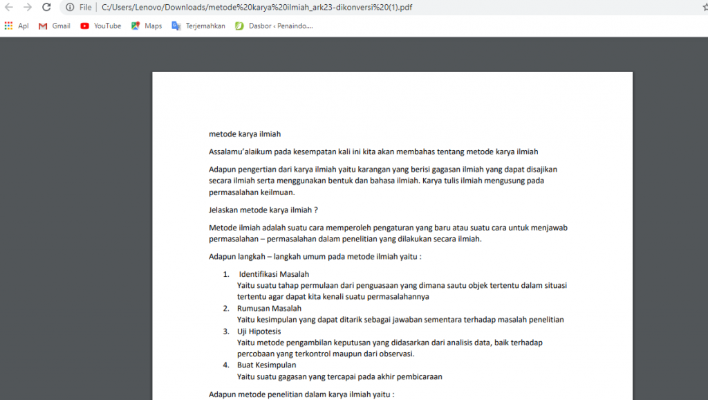 Cara konversi Word ke PDF