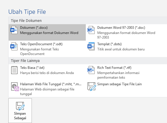 Cara konversi Word ke PDF