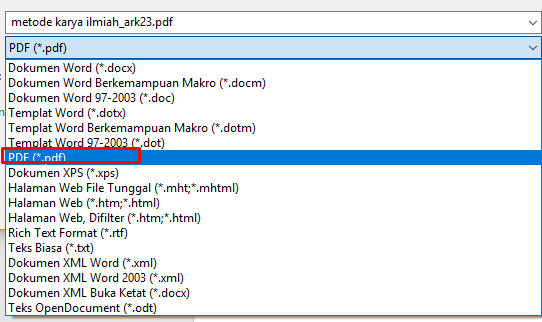 Cara konversi Word ke PDF